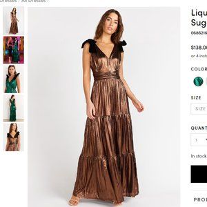 Liquid Satin Tiered Copper Dress Size L